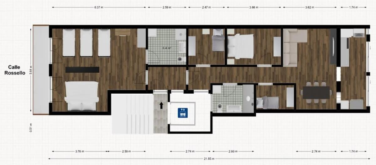 Comfortable And Huge 4bd - 2bth Rambla Catalunya Appartement *